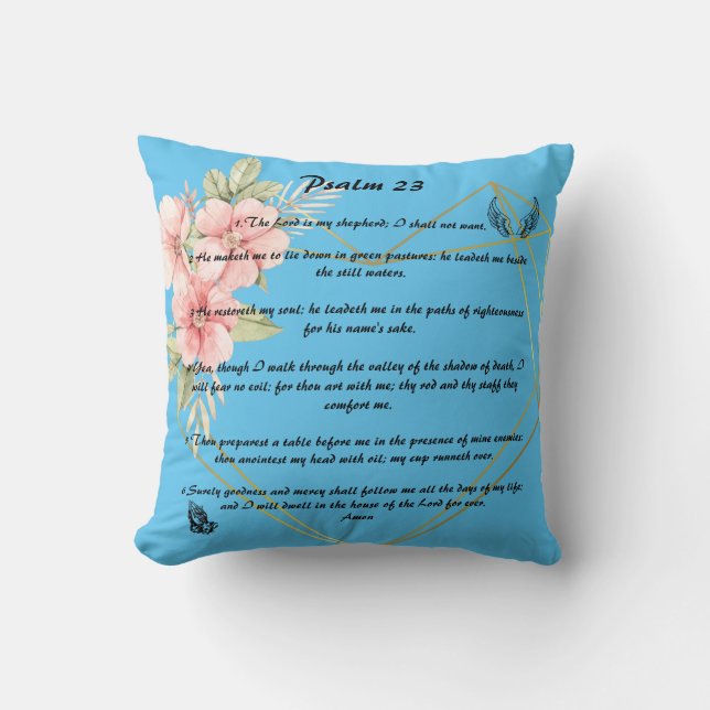Psalm 23   throw pillow (Front)