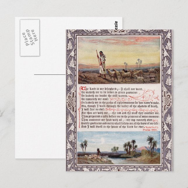Psalm 23 Vintage Postcard (Front/Back)
