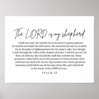 Psalm 23 Wall Art Printable  Bible Verse Scripture