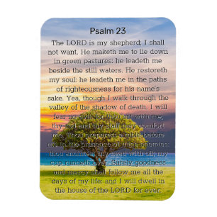 Psalm 23 Watercolor Green Tree Magnet