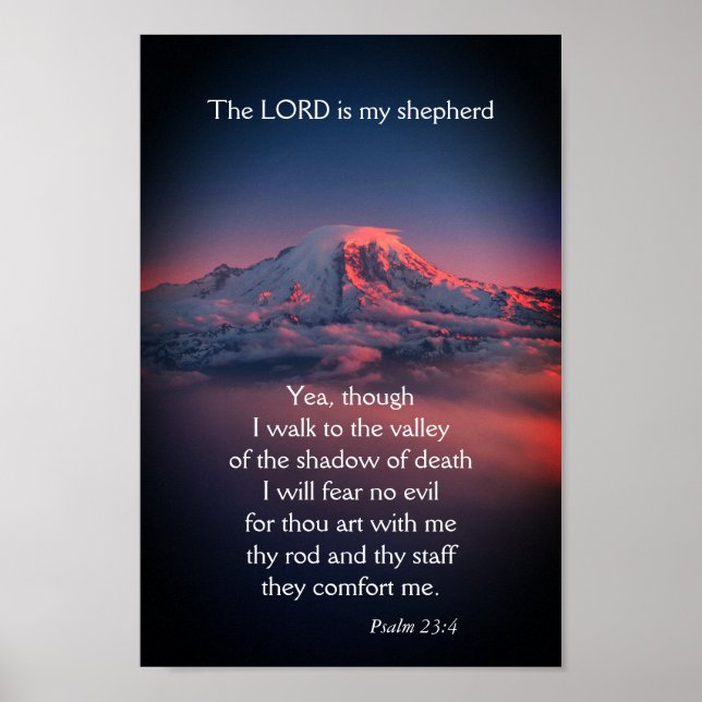 Psalm 23 With Dark Valley Landscape Poster (Front)