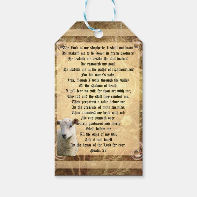 Psalm 23 with Lamb  Gift Tags (Front)