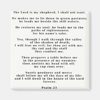 Psalm 23white magnet