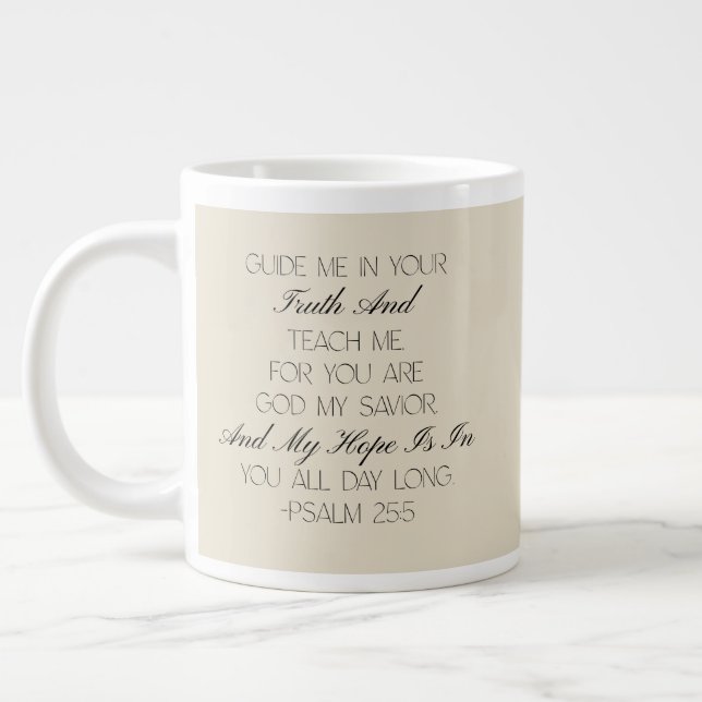 Psalm 25:5 Hope Bible Verse Mug  (Left)