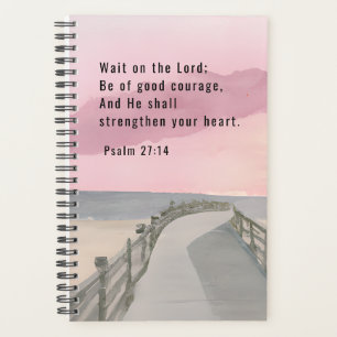 Psalm 27:14 Wait on the Lord Bible Verse Ocean  Planner
