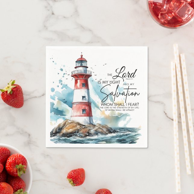 Psalm 27:1 Bible LORD is my Light and Salvation  Napkin (Insitu)