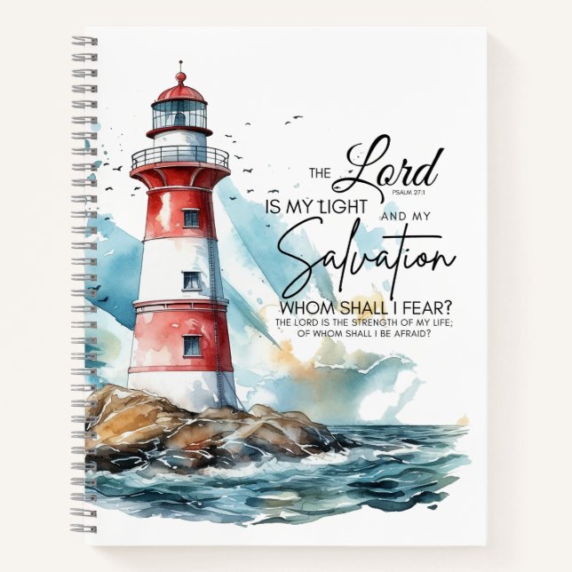Psalm 27:1 Bible LORD is my Light and Salvation  Notebook (Front)
