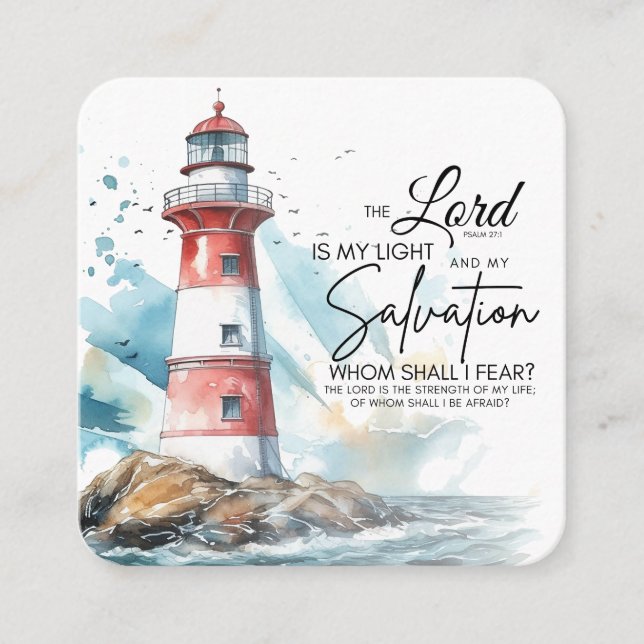 Psalm 27:1 Bible LORD is my Light and Salvation  Square Business Card (Front)