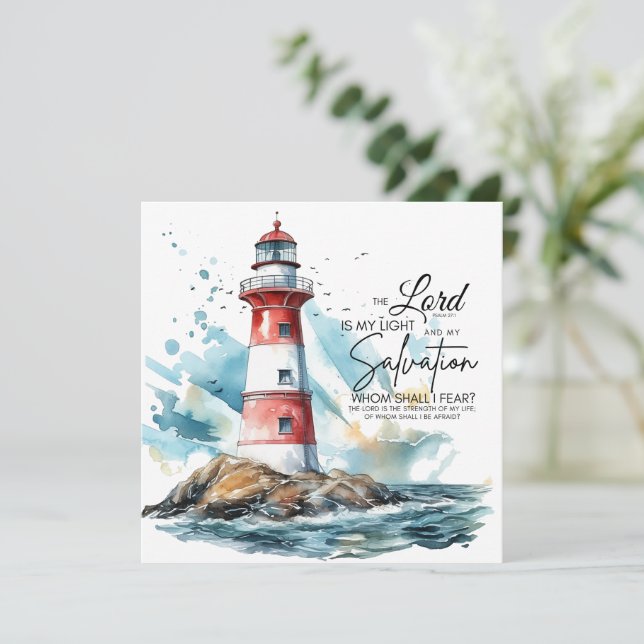 Psalm 27:1 Bible LORD is my Light Salvation Card (Standing Front)