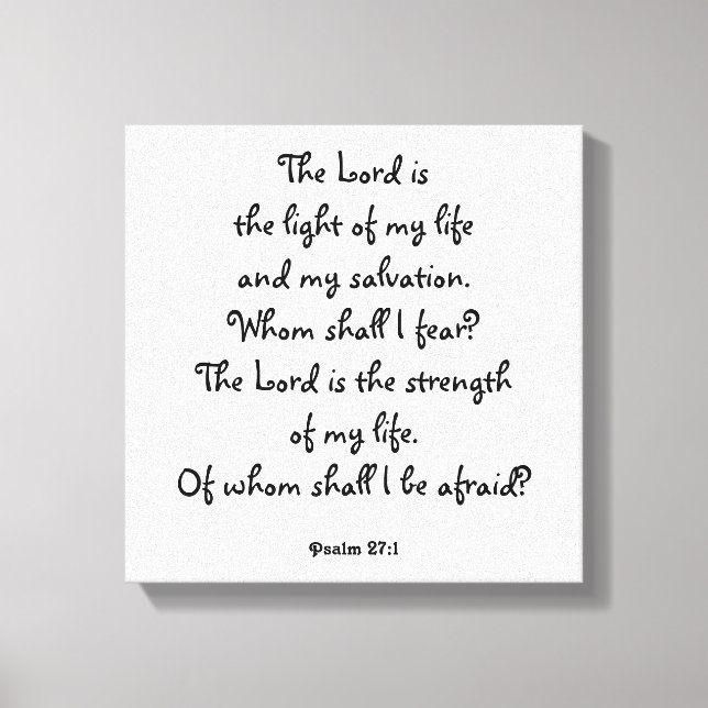 Psalm 27:1 canvas print (Front)