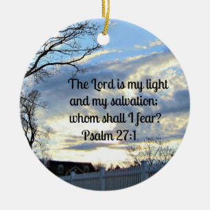 Psalm 27:1 ceramic ornament