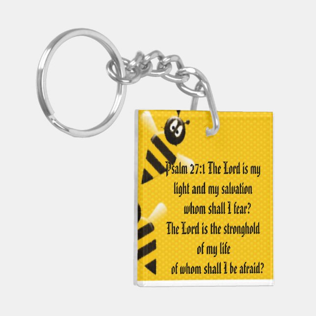 Psalm 27:1 keychain (Front Left)