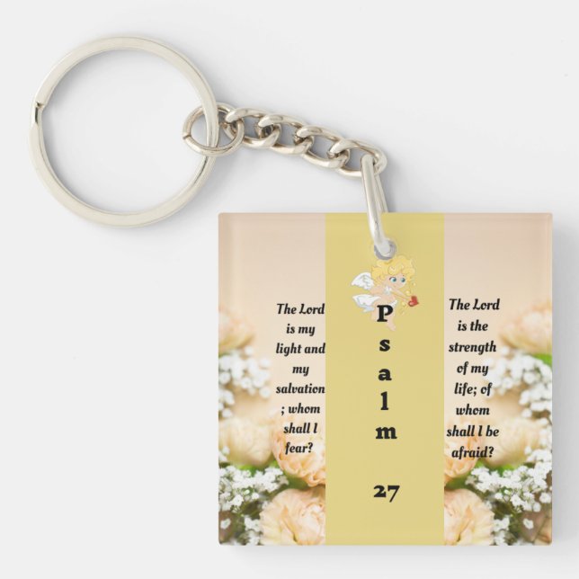 Psalm 27:1 keychain (Front)