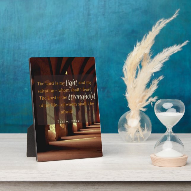 Psalm 27:1 Light and stronghold plaque (Side)