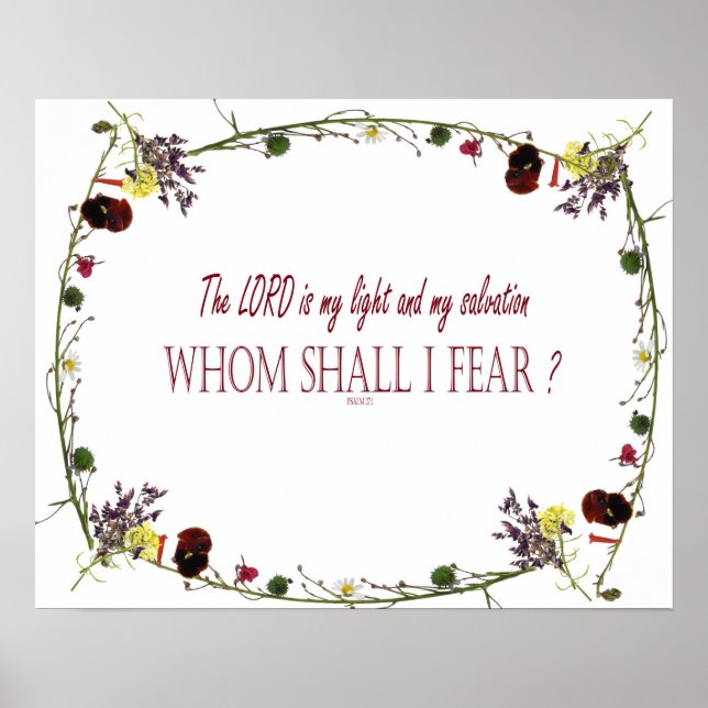 Psalm 27:1, Lord, whom shall I fear, Wall Decor (Front)
