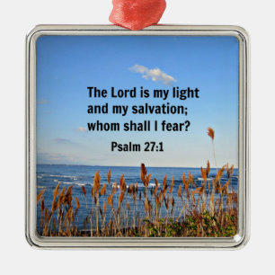 Psalm 27:1 metal ornament