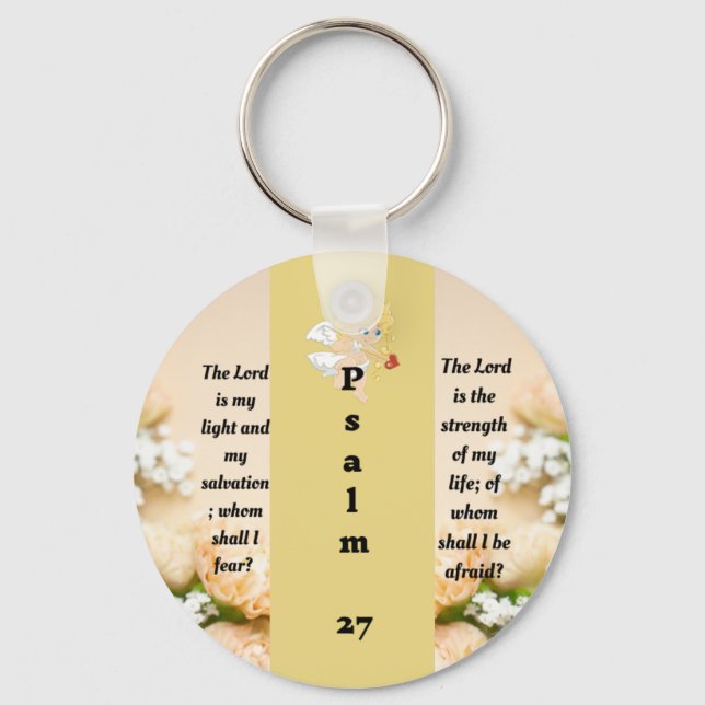 Psalm 27:1  personalized  keychain (Front)