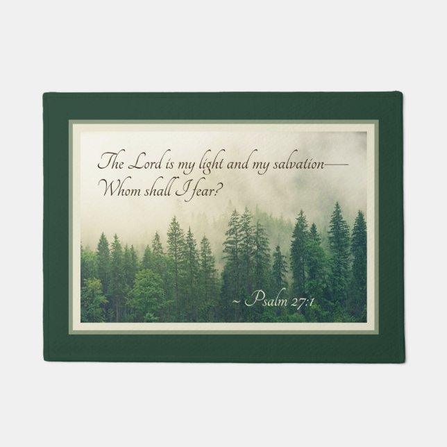Psalm 27:1 The Lord is my light and my salvation— Doormat (Front)