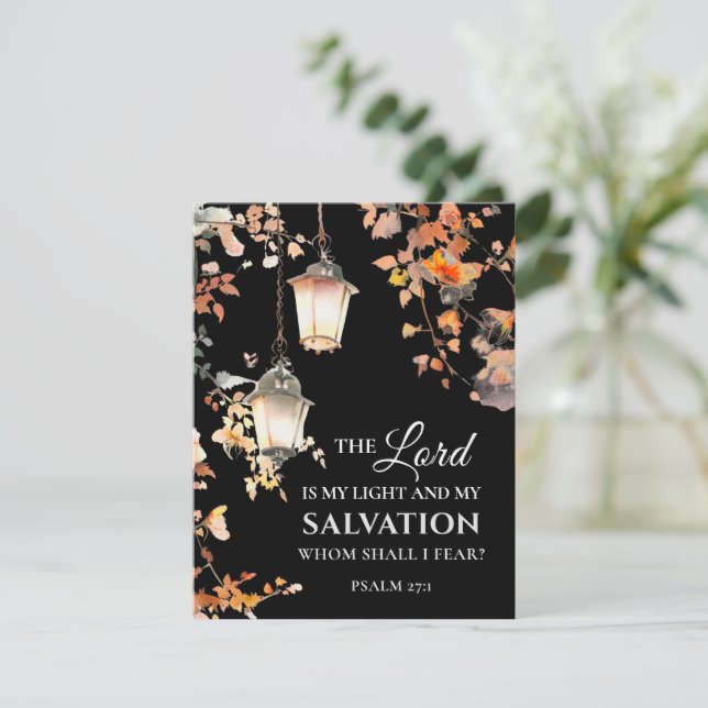Psalm 27:1 The Lord is my Light Bible Flat Card (Standing Front)