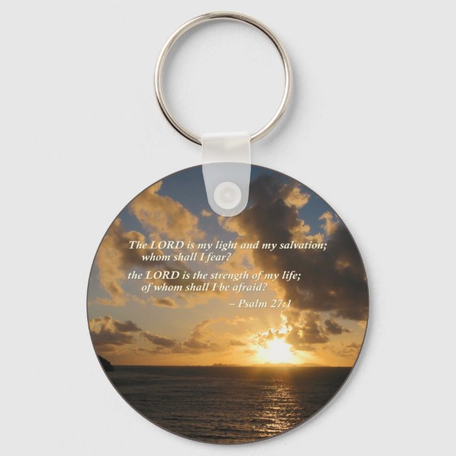 Psalm 27 1 The Lord Is My Light Keychain (Front)