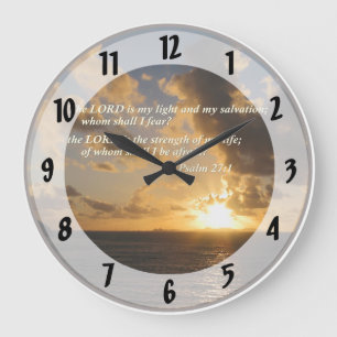 Psalm 27 1 The Lord Is My Light Large Clock