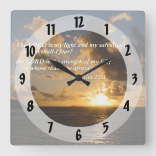Psalm 27 1 The Lord Is My Light Square Wall Clock