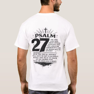 Psalm 27 Bible Verse Christian Back Print T-Shirt 