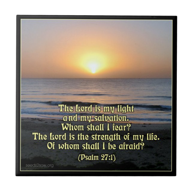 Psalm 27v1 - The Lord is my Light Tile (Front)
