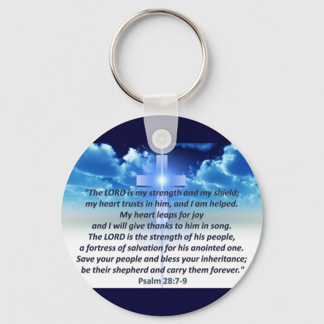 Psalm 28:7-9 keychain (Front)
