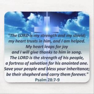 Psalm 28:7-9 mouse pad