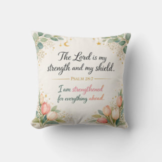 Psalm 28:7 Bible Verse, Messianic Jewish Decor Throw Pillow