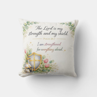 Psalm 28:7 Bible Verse, Messianic Jewish Decor Throw Pillow