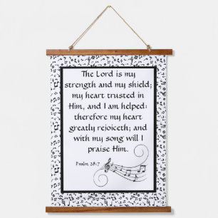 Psalm 28:7 hanging tapestry