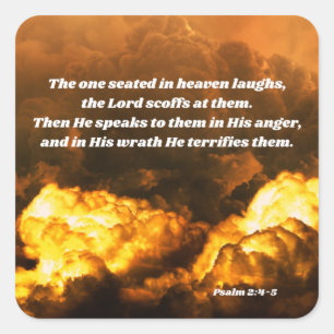 Psalm 2 Wrath of God Bible Verse Square Sticker