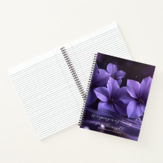 Psalm 30:5 Bible Study Purple Flowers Custom Notebook