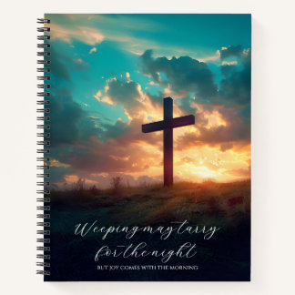 Psalm 30:5 Christian Cross Custom  Notebook