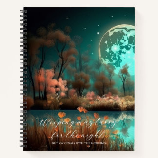 Psalm 30:5 Green Moon Custom  Notebook