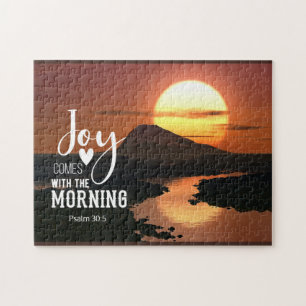 Psalm 30:5 Joy comes with the morning Bible Verse Jigsaw Puzzle