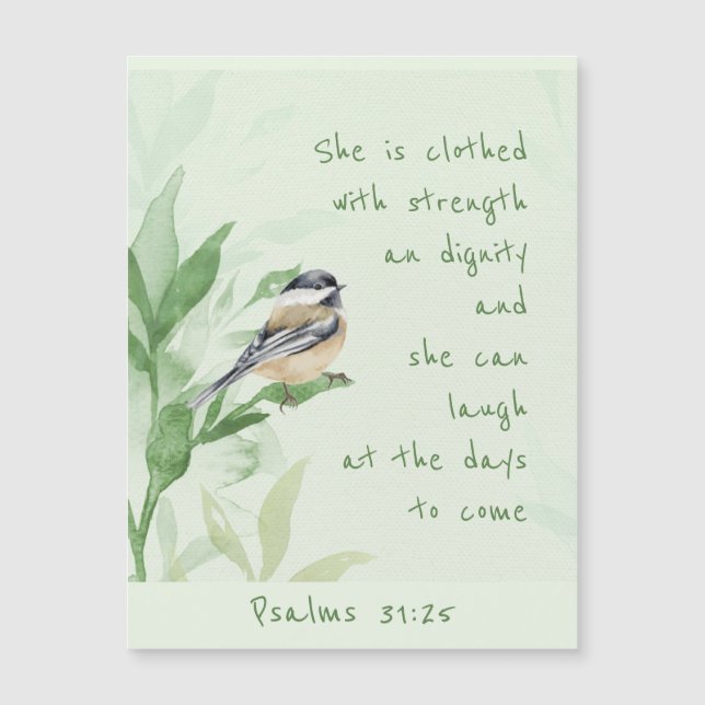Psalm 31:25 She is clothed with Strength Scripture (Front)