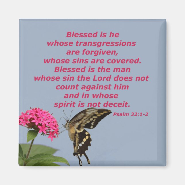 Psalm 32:1-2 magnet (Front)