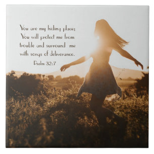 Psalm 32:7 You are my hiding place Bible Verse Tile