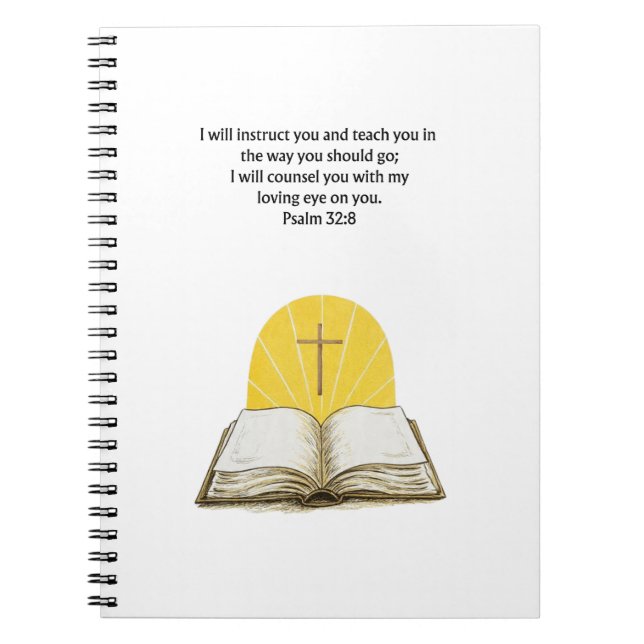 Psalm 32:8 Bible Verse Christian Journal (Front)