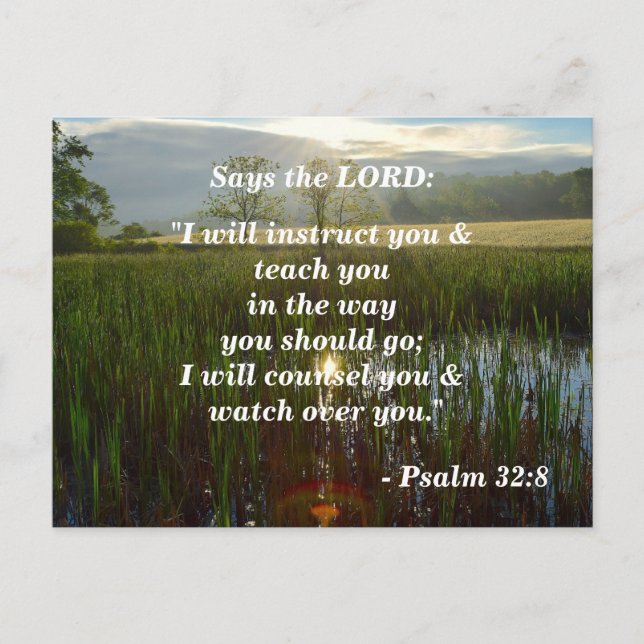 Psalm 32:8 I will Teach You Postcard (Front)