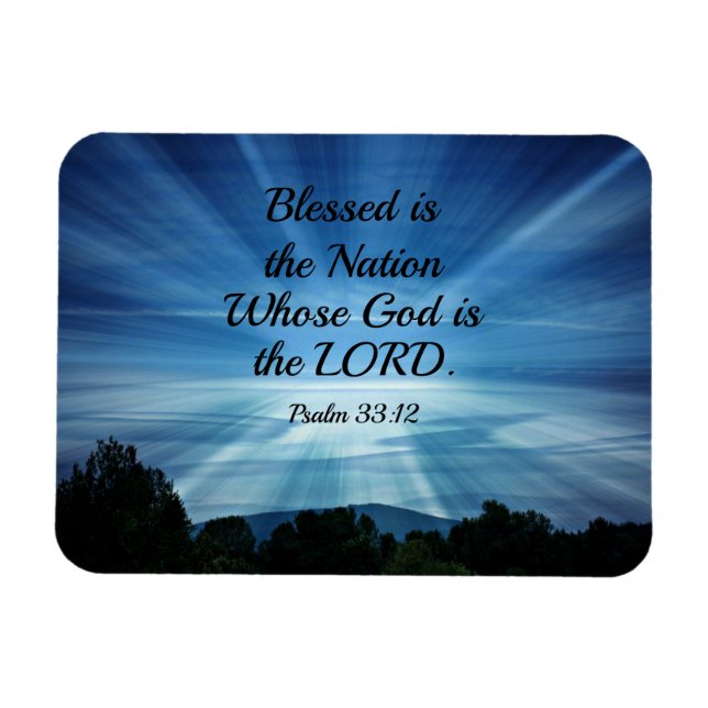 Psalm 33:12 Blessed is the nation whose God is the Magnet (Horizontal)