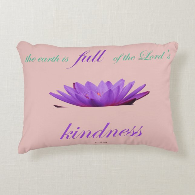 psalm 33 purple lotus kindness accent pillow (Front)