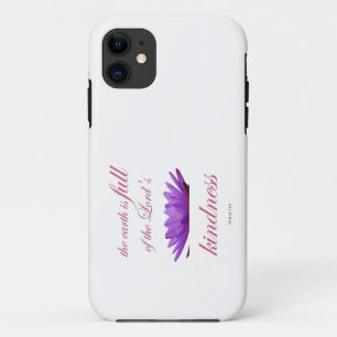 psalm 33 purple lotus kindness iPhone 11 case
