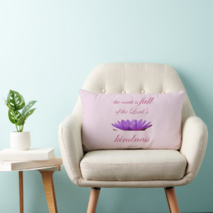 psalm 33 purple lotus kindness lumbar pillow