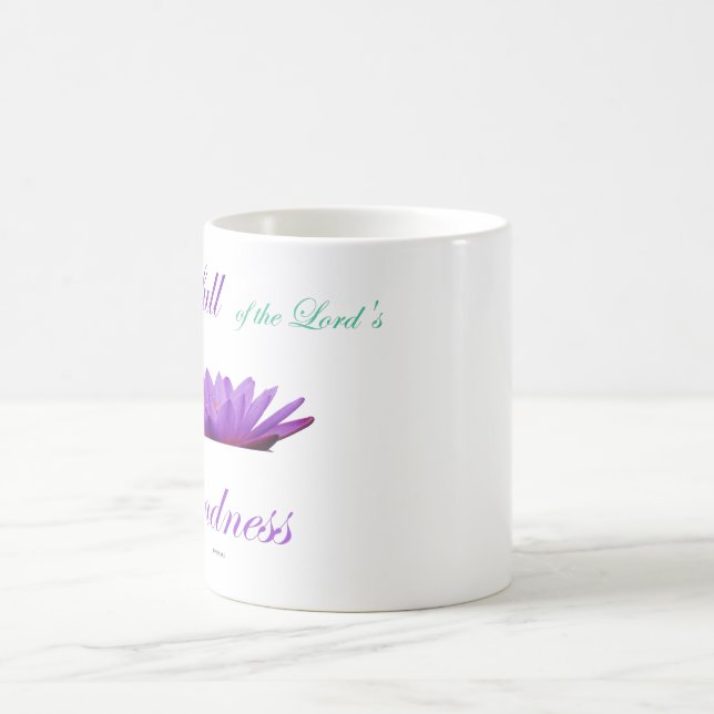 psalm 33 purple lotus kindness magic mug (Center)