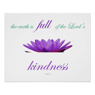 psalm 33 purple lotus kindness poster