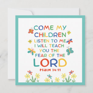Psalm 34:11 cute bible verse for kids